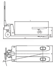Load image into Gallery viewer, Galvanized Manual Pallet Truck schematics