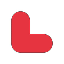 Load image into Gallery viewer, Red L-shaped pallet marker for warehouse floor