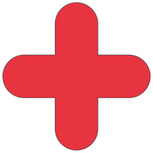 Load image into Gallery viewer, Red plus-shape pallet marker for warehouse floor