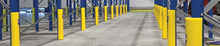 Load image into Gallery viewer, Pallet rack fitted with column guards - post protectors