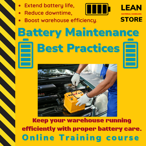 Online training on battery maintenance best practices for Lean Warehousing with certificate