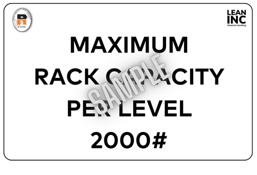 Pallet Racking Capacity Sign