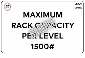 Pallet Racking Capacity Sign