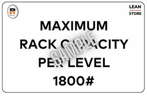 Pallet Racking Capacity Sign