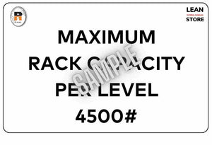 Pallet Racking Capacity Sign