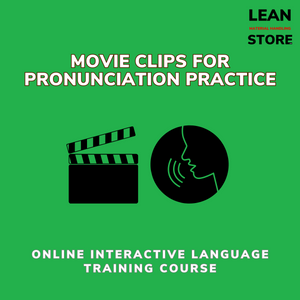 Online pronunciation course using movie clips for interactive language training with certificate – hosted on Lean.TrainSocially.com
