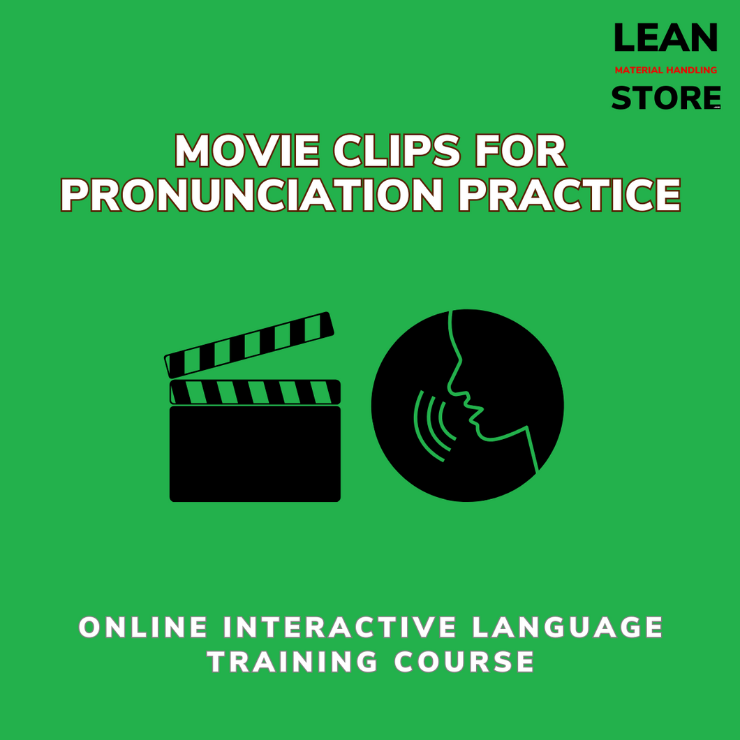 Online pronunciation course using movie clips for interactive language training with certificate – hosted on Lean.TrainSocially.com