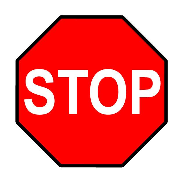 Lean Stop Sign Standard Red Stop Sign - Floor Marking, 24