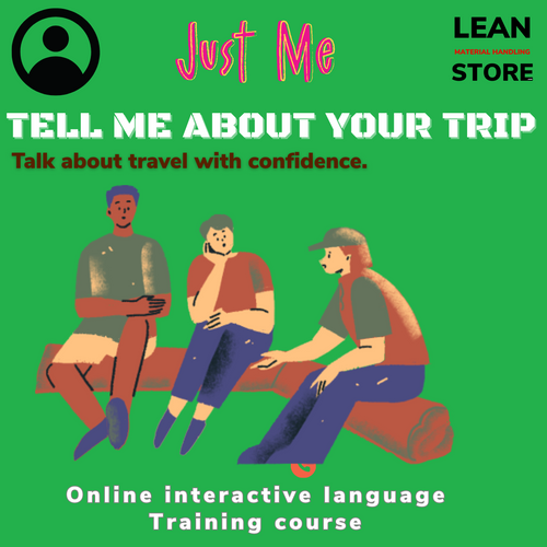 Online course for practicing English travel conversations – Tell Me About Your Trip, hosted on Lean.TrainSocially.com with certificate