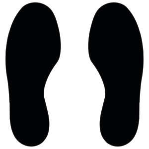 Black feet-shape marker for warehouse floor