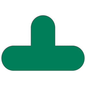 Green T shape marker for warehouse floor