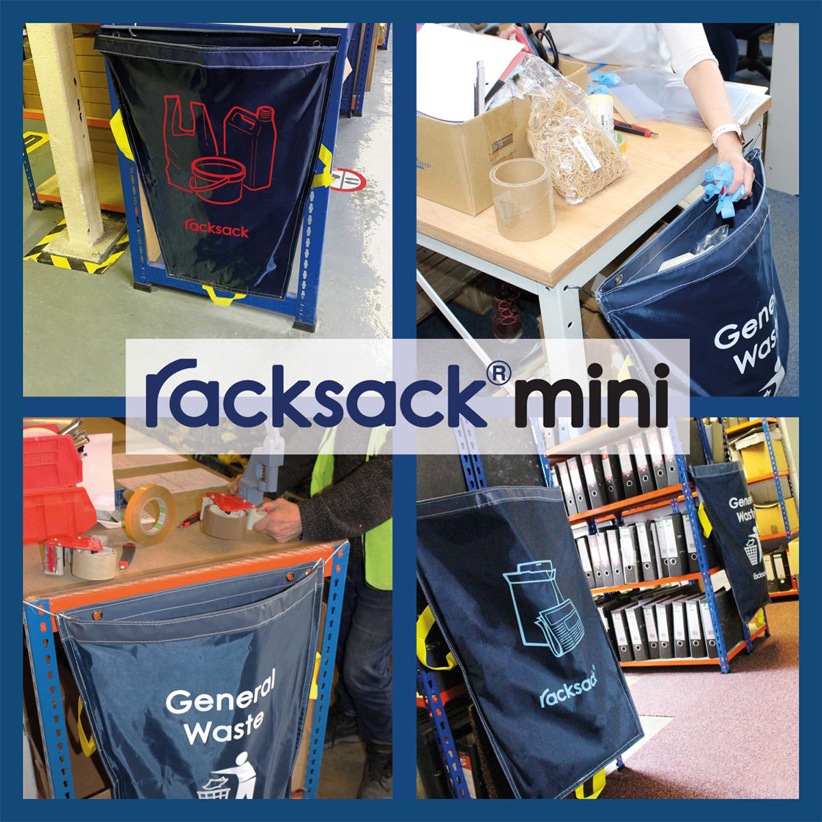 Racksack Mini ® for Warehouse | Trash Receptacle for Shelving ...